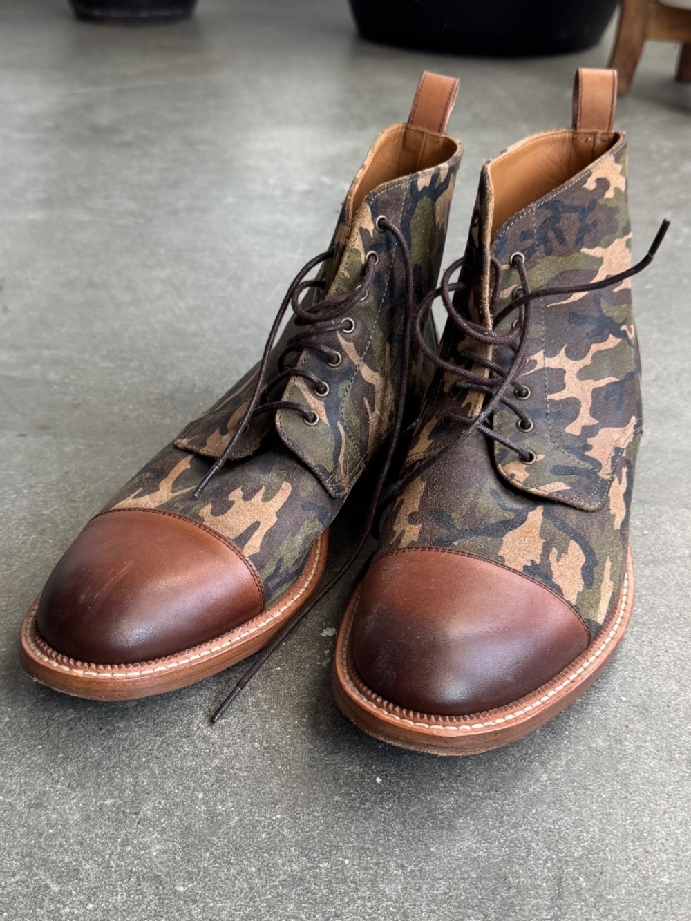 Camo Taft Jack Boots, Size 42